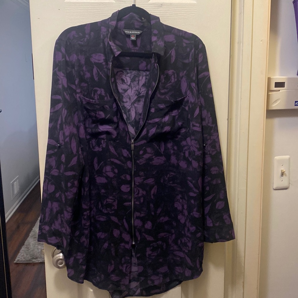 Long zip collar shirt